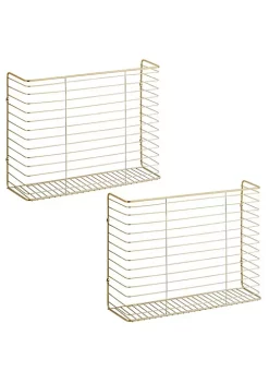 Discount ✔️ MDesign Wall Mount Wire Basket 17" x 5" x 13" 👏 -Storage Basket Store Belk 1010