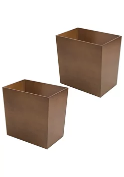 New ⌛ MDesign Rectangular Wood Trash Can 🤩 -Storage Basket Store Belk 1039