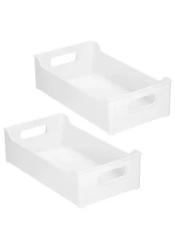 Best Sale 👍 MDesign Stackable Bin with Handles 14.5" x 8" x 4" 😍