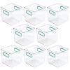 Deals 🎉 MDesign Clear Cube Bin with Colored Handles Set 6" x 6" x 6" 😉 -Storage Basket Store Belk 1127