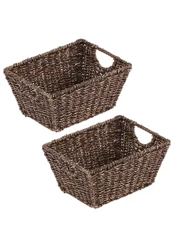 Cheapest 😍 MDesign Woven Seagrass Basket with Handles 12" x 9" x 6" 🤩