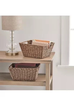 Cheapest 😍 MDesign Woven Seagrass Basket with Handles 12" x 9" x 6" 🤩 -Storage Basket Store Belk 1169