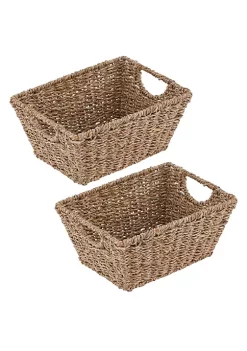 Cheapest 😍 MDesign Woven Seagrass Basket with Handles 12" x 9" x 6" 🤩 -Storage Basket Store Belk 1171