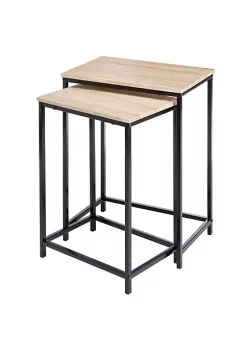 Promo ⌛ MDesign Wood + Metal Nesting Side Table Set ✨