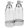 Promo 😉 MDesign Glass Liquid Soap Dispenser Set ❤️ -Storage Basket Store Belk 1202