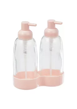 Promo 😉 MDesign Glass Liquid Soap Dispenser Set ❤️ -Storage Basket Store Belk 1205