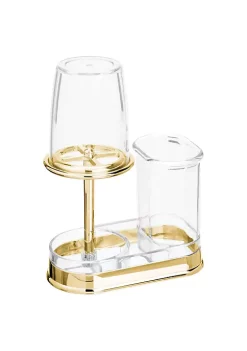 Discount 😀 MDesign Acrylic Toothbrush Holder with Rinisng Cup ❤️ -Storage Basket Store Belk 1245