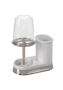 Discount 😀 MDesign Acrylic Toothbrush Holder with Rinisng Cup ❤️ -Storage Basket Store Belk 1246