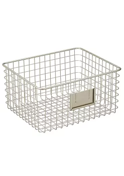 Wholesale 🤩 MDesign Wire Basket with Label Holder 12" x 10" x 6" 😉 -Storage Basket Store Belk 1260