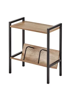 Best Pirce 😉 MDesign Wood + Metal Side Table with Book Shelf ⭐ -Storage Basket Store Belk 1324