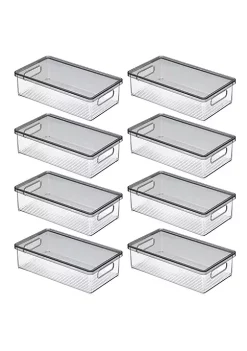 Cheapest 🛒 MDesign Plastic Bin with Lid + Handles 8.5" x 15" x 6" ✔️ -Storage Basket Store Belk 1436