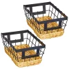 Cheap π MDesign Woven Hyacinth + Wire Basket with Handles Set 12" x 8" x 5" β 1 Cheap π MDesign Woven Hyacinth + Wire Basket with Handles Set 12" x 8" x 5" β -Storage Basket Store Belk 1457