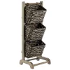 Outlet 🎉 MDesign 3-Tier Wood + Hyacinth Basket Stand 😉 -Storage Basket Store Belk 1476