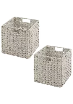 New 🌟 MDesign Woven Seagrass Cube Basket 11" x 11" x 11" 🤩 -Storage Basket Store Belk 1484
