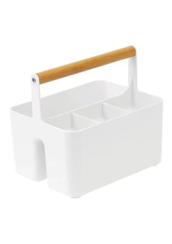 Flash Sale ❤️ MDesign Storage Caddy with Bamboo Handle 🧨 -Storage Basket Store Belk 1516