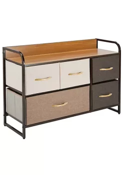 Wholesale 🎁 MDesign 5-Drawer Wide 👗 Dresser with Wood Shelf 🌟 -Storage Basket Store Belk 1550