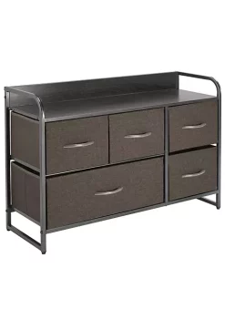 Wholesale 🎁 MDesign 5-Drawer Wide 👗 Dresser with Wood Shelf 🌟 -Storage Basket Store Belk 1551