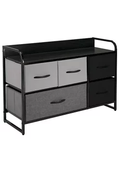Wholesale 🎁 MDesign 5-Drawer Wide 👗 Dresser with Wood Shelf 🌟 -Storage Basket Store Belk 1552