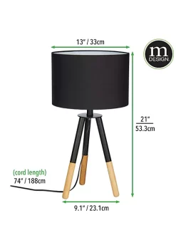 Flash Sale 🎉 MDesign Tripod Metal + Wood Table Lamp 🔔 -Storage Basket Store Belk 1568