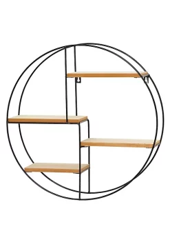Outlet 🔥 MDesign Metal + Wood Circular Wall Shelf 🌟