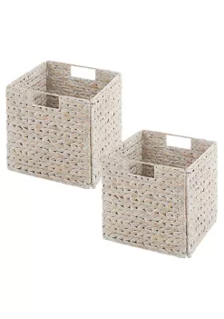 Promo ✔️ MDesign Woven Hyacinth Cube Basket 11" x 11" x 11" 🌟