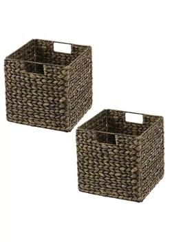 Promo ✔️ MDesign Woven Hyacinth Cube Basket 11" x 11" x 11" 🌟 -Storage Basket Store Belk 1599