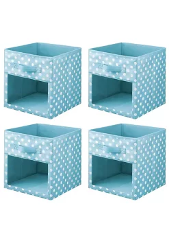 Best Sale 👏 MDesign Flat Wire Basket with Bamboo Handles Set 16" x 6" x 5" 💯