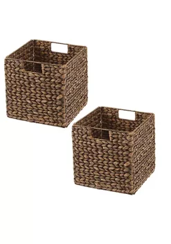 Promo ✔️ MDesign Woven Hyacinth Cube Basket 11" x 11" x 11" 🌟 -Storage Basket Store Belk 1600