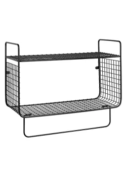 Cheap ❤️ MDesign 2-Tier Wall Mount Towel Rack with Shelf ⌛ -Storage Basket Store Belk 1626