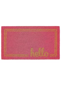 Cheap 🛒 MDesign Cursive Hello with Border Coir Doormat 🎉