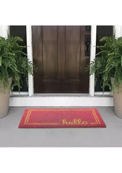 Cheap 🛒 MDesign Cursive Hello with Border Coir Doormat 🎉 -Storage Basket Store Belk 1647