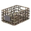 Discount ⭐ MDesign Open Weave Hyacinth Basket with Chalkboard Label 12" x 9" x 6" 🔥 -Storage Basket Store Belk 1650