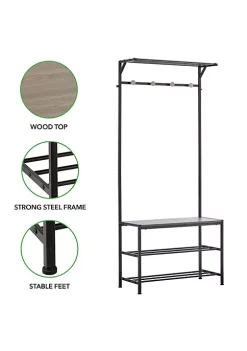 Hot Sale 💯 MDesign Hall Tree with 👟 Shoe Rack 🥰 6 Hot Sale 💯 MDesign Hall Tree with 👟 Shoe Rack 🥰 -Storage Basket Store Belk 1676