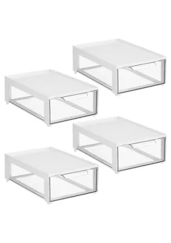 New 😍 MDesign Stackable Bin with Pull Out Drawer 8" x 12" x 4" ⭐ -Storage Basket Store Belk 1682