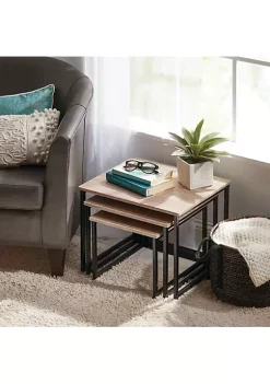 Buy 😉 MDesign Metal + Wood Nesting End Table Set 🌟 8 Buy 😉 MDesign Metal + Wood Nesting End Table Set 🌟 -Storage Basket Store Belk 1693