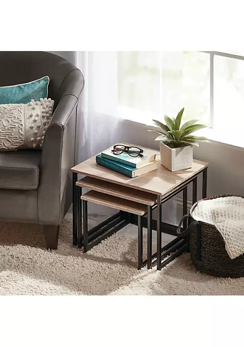 Buy 😉 MDesign Metal + Wood Nesting End Table Set 🌟 4 Buy 😉 MDesign Metal + Wood Nesting End Table Set 🌟 - Image 3