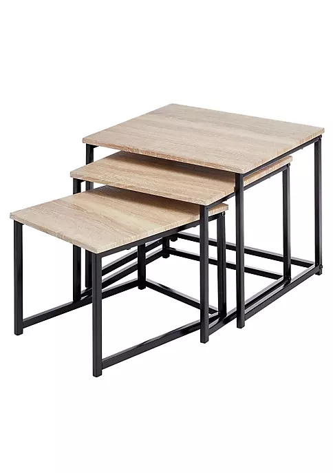 Buy 😉 MDesign Metal + Wood Nesting End Table Set 🌟 5 Buy 😉 MDesign Metal + Wood Nesting End Table Set 🌟 - Image 4