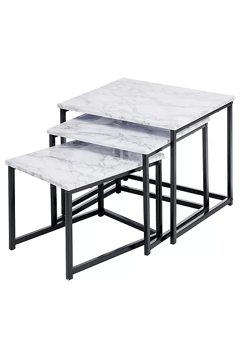 Buy 😉 MDesign Metal + Wood Nesting End Table Set 🌟 6 Buy 😉 MDesign Metal + Wood Nesting End Table Set 🌟 - Image 5