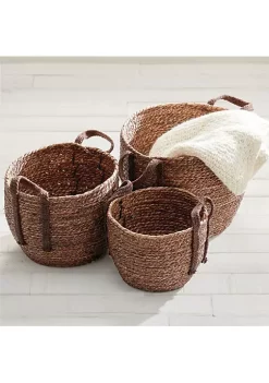 Budget 🎉 MDesign Seagrass Nesting Basket Set with Rope Handles 😀 -Storage Basket Store Belk 1698