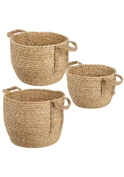 Budget 🎉 MDesign Seagrass Nesting Basket Set with Rope Handles 😀 -Storage Basket Store Belk 1699