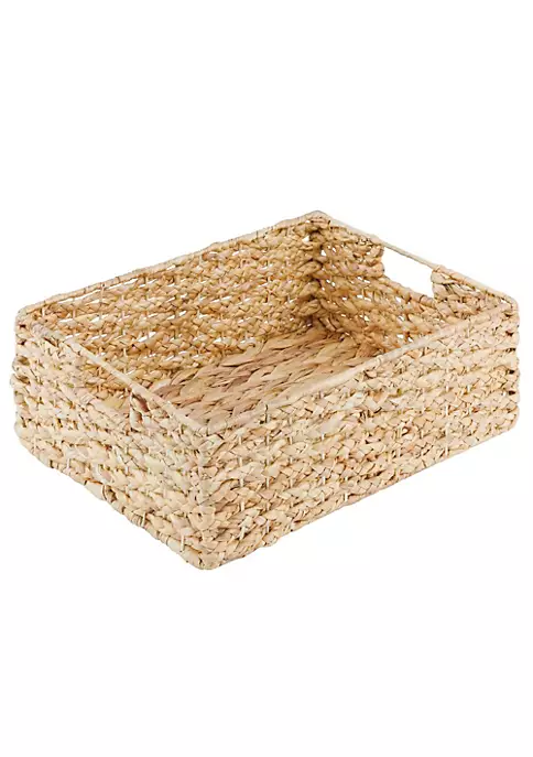 Brand new ❤️ MDesign Braided Hyacinth Basket with Handles 16" x 12" x 6" ✔️ 3 Brand new ❤️ MDesign Braided Hyacinth Basket with Handles 16" x 12" x 6" ✔️