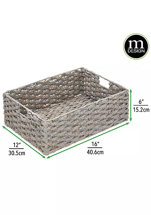 Brand new ❤️ MDesign Braided Hyacinth Basket with Handles 16" x 12" x 6" ✔️ 4 Brand new ❤️ MDesign Braided Hyacinth Basket with Handles 16" x 12" x 6" ✔️ - Image 2
