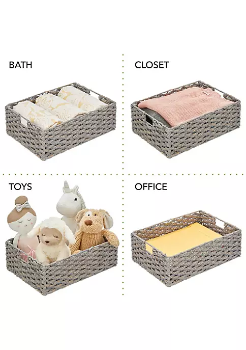 Brand new ❤️ MDesign Braided Hyacinth Basket with Handles 16" x 12" x 6" ✔️ 5 Brand new ❤️ MDesign Braided Hyacinth Basket with Handles 16" x 12" x 6" ✔️ - Image 3