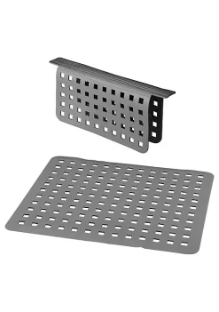 Brand new 🎁 MDesign Geometric Sink Mat with Saddle Set ⌛ -Storage Basket Store Belk 1750