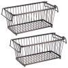 Best deal 🤩 MDesign Stackable Wire Basket with Handles 12" x 6" x 5" ⌛ -Storage Basket Store Belk 1758