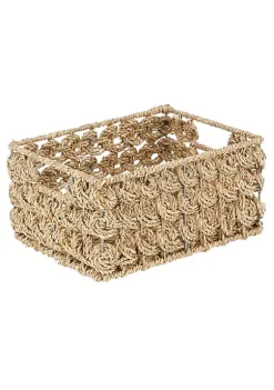 Wholesale 😀 MDesign Seagrass Rose Weave Basket With Handles 12"x 9" x 6" 😀