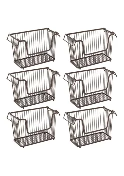 Brand new π― MDesign Stackable Wire Basket 12" x 6" x 8" π 7 Brand new π― MDesign Stackable Wire Basket 12" x 6" x 8" π -Storage Basket Store Belk 1993