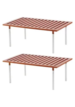 Best deal 😍 MDesign Slated Bamboo Shelf Riser 🤩 -Storage Basket Store Belk 2017