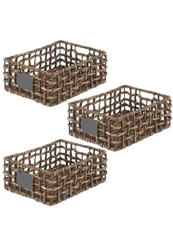 Top 10 π MDesign Open Weave Hyacinth Basket with Chalkboard Label 12" x 9" x 6" π