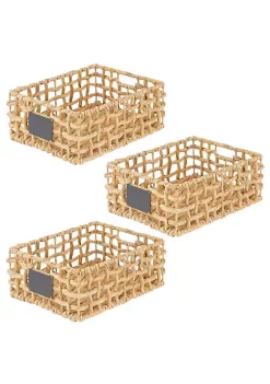 Top 10 π MDesign Open Weave Hyacinth Basket with Chalkboard Label 12" x 9" x 6" π 11 Top 10 π MDesign Open Weave Hyacinth Basket with Chalkboard Label 12" x 9" x 6" π -Storage Basket Store Belk 2039